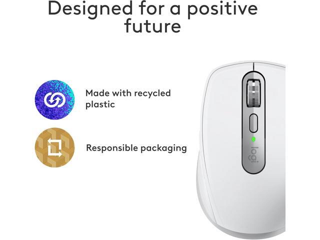 Logitech - MX Anywhere 3S for Mac Wireless Bluetooth Optical Fast Scrolling Mouse with Programmable Buttons - Wireless - Pale Gray - image 3