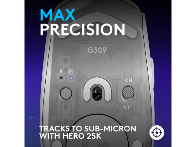 Logitech - G309 LIGHTSPEED Lightweight Wireless Optical Gaming Mouse with HERO 25K Sensor - Wireless - White - image 4