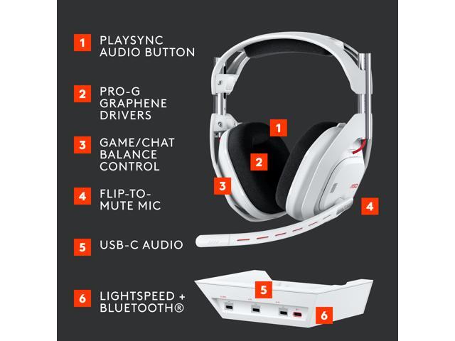 Logitech - A50 LIGHTSPEED Wireless Gaming Headset + Base Station (Gen 5) for Xbox, PlayStation 5, PC/Mac or Nintendo Switch - White - image 7