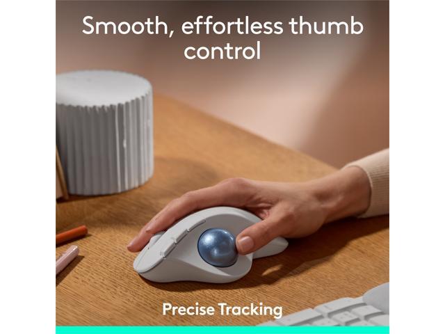 Logitech - ERGO M575 S Wireless Ergonomic Trackball Mouse - Wireless - White - image 2