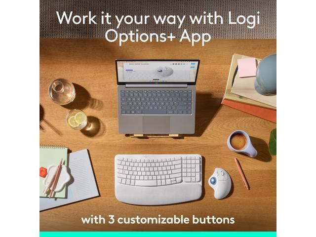 Logitech - ERGO M575 S Wireless Ergonomic Trackball Mouse - Wireless - White - image 5