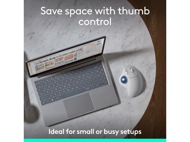 Logitech - ERGO M575 S Wireless Ergonomic Trackball Mouse - Wireless - White - image 8