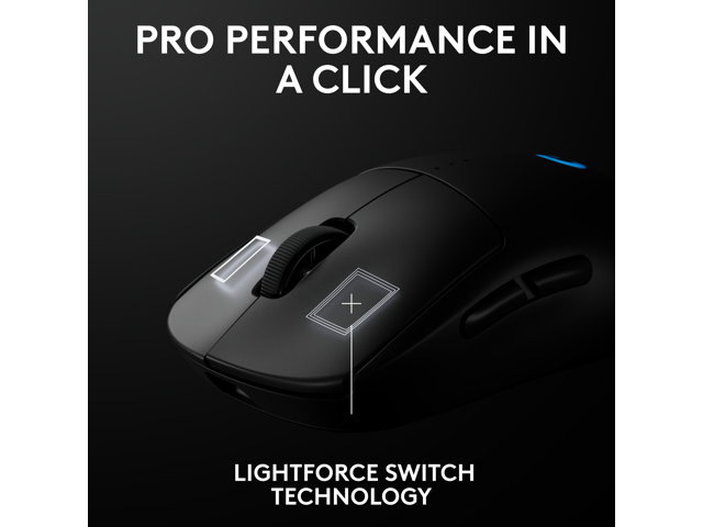 Logitech - PRO 2 LIGHTSPEED Lightweight Optical HERO 44K DPI Gaming Mouse with 4 Customizable and Switchable Magnetic Side Buttons - Wireless - Black - image 6