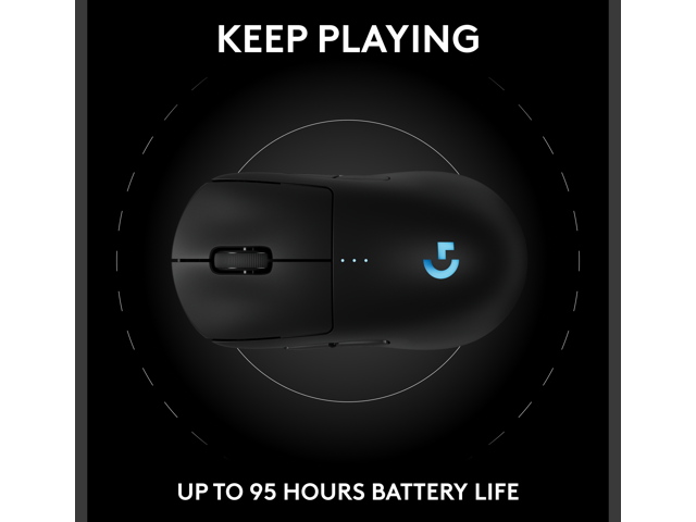 Logitech - PRO 2 LIGHTSPEED Lightweight Optical HERO 44K DPI Gaming Mouse with 4 Customizable and Switchable Magnetic Side Buttons - Wireless - Black - image 7