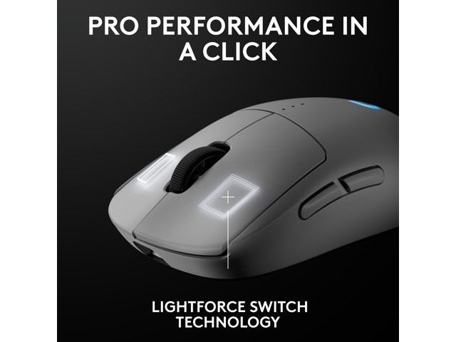 Logitech - PRO 2 LIGHTSPEED Lightweight Optical HERO 44K DPI Gaming Mouse with 4 Customizable and Switchable Magnetic Side Buttons - Wireless - White - image 6