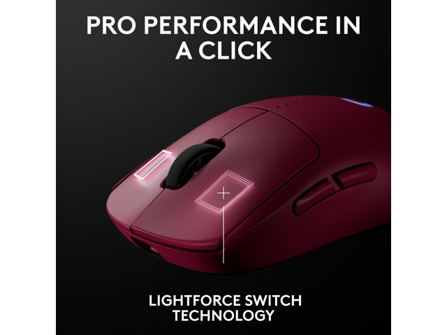 Logitech - PRO 2 LIGHTSPEED Lightweight Optical HERO 44K DPI Gaming Mouse with 4 Customizable and Switchable Magnetic Side Buttons - Wireless - Magenta - image 6