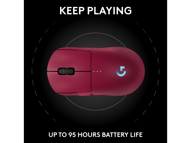 Logitech - PRO 2 LIGHTSPEED Lightweight Optical HERO 44K DPI Gaming Mouse with 4 Customizable and Switchable Magnetic Side Buttons - Wireless - Magenta - image 7