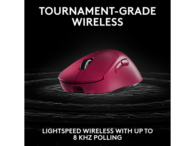 Logitech - PRO X Superlight 2 DEX Lightweight Wireless Optical HERO 2 Sensor 44 000 DPI Gaming Mouse with 5 Programmable Buttons - Wireless - Magenta - image 4