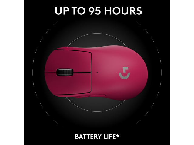 Logitech - PRO X Superlight 2 DEX Lightweight Wireless Optical HERO 2 Sensor 44 000 DPI Gaming Mouse with 5 Programmable Buttons - Wireless - Magenta - image 7