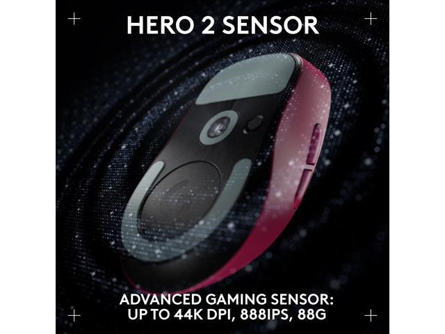 Logitech - PRO X Superlight 2 DEX Lightweight Wireless Optical HERO 2 Sensor 44 000 DPI Gaming Mouse with 5 Programmable Buttons - Wireless - Magenta - image 3