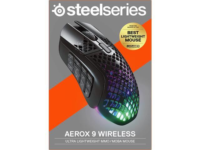 SteelSeries - Aerox 9 Wireless Ultra Lightweight Honeycomb Water Resistant RGB Optical Gaming Mouse With 18 Programmable Buttons - Wireless - Black - image 10