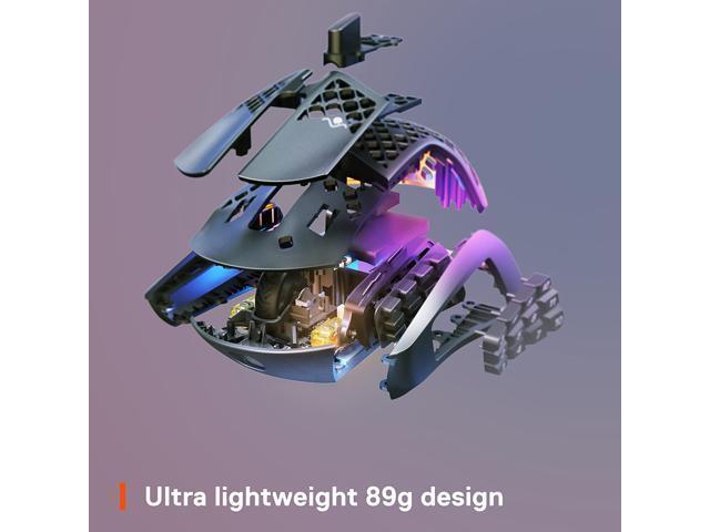 SteelSeries - Aerox 9 Wireless Ultra Lightweight Honeycomb Water Resistant RGB Optical Gaming Mouse With 18 Programmable Buttons - Wireless - Black - image 4