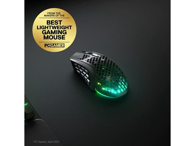 SteelSeries - Aerox 9 Wireless Ultra Lightweight Honeycomb Water Resistant RGB Optical Gaming Mouse With 18 Programmable Buttons - Wireless - Black - image 3