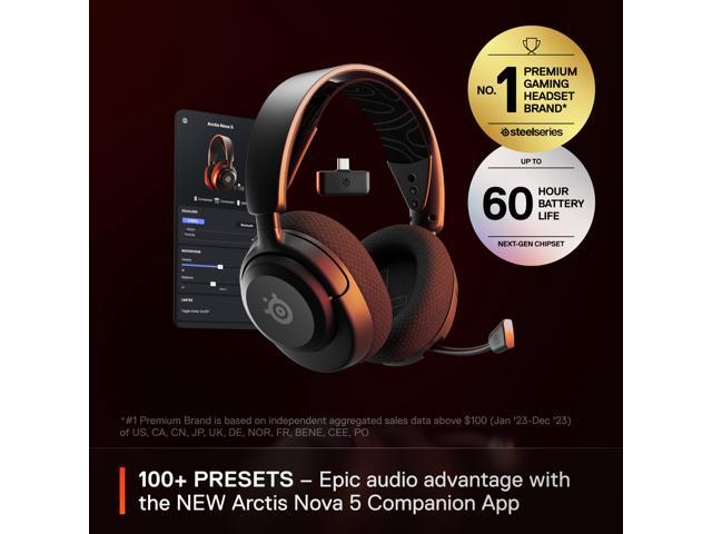 SteelSeries - Arctis Nova 5 Wireless Gaming Headset for PC, PS5, and PS4 - Black - image 5