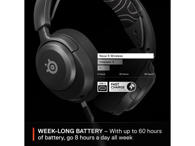 SteelSeries - Arctis Nova 5 Wireless Gaming Headset for PC, PS5, and PS4 - Black - image 8