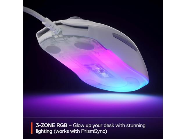 SteelSeries - Rival 3 Gen 2 Wired Optical Gaming Mouse with 3-Zone RGB - Wired - White - image 5