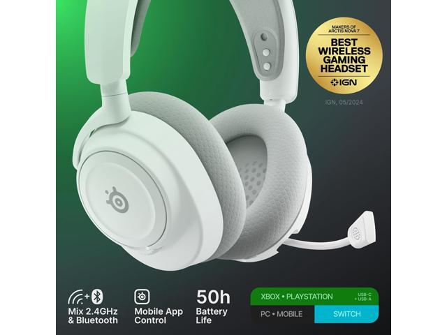 SteelSeries - Arctis Nova 7X Gen 2 Wireless Over-The-Ear Multi Gaming Headset for Xbox, PC, PS5, Switch, Handheld - White - image 9