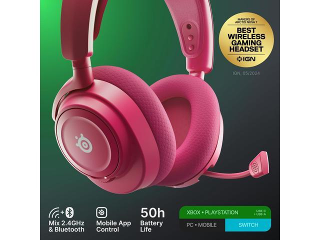 SteelSeries - Arctis Nova 7X Gen 2 Wireless Over-The-Ear Multi Gaming Headset for Xbox, PC, PS5, Switch, Handheld - Magneta - image 9