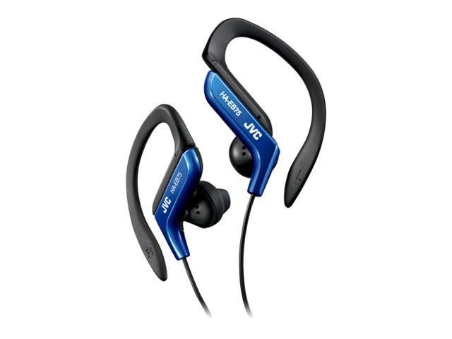 JVC Blue HA-EB75 In-Ear Blue Ear-Clip Headphone For Light Sports With Bass Enhancement