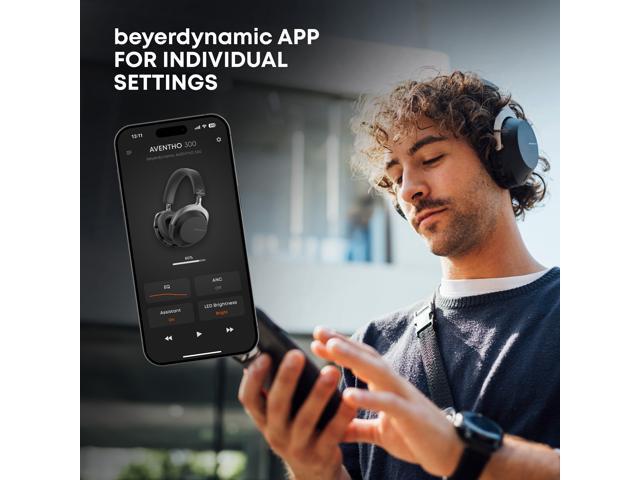 Beyerdynamic AVENTHO 300 Wireless Bluetooth Headphones, Over Ear, Active Noise Cancelling, USB-C Charging, 50 Hours Playtime, Ultra Comfortable,...