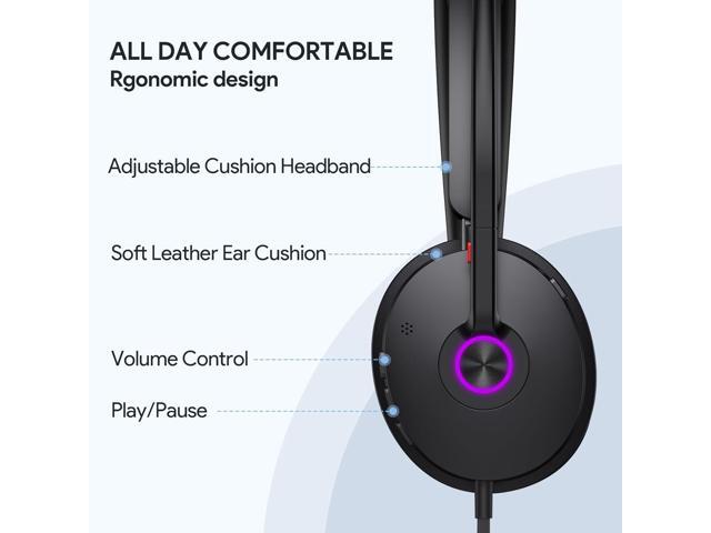 Yealink UH48 ANC Wired Headset with Microphone, Active Noise Cancelling USB Headphones for PC, MS Teams Certified Works with All Other Call...