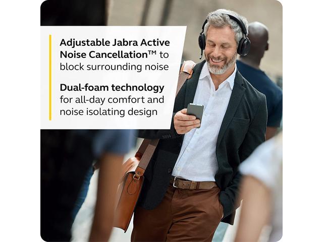 Jabra Evolve2 75 PC Wireless Headset with 8-Microphone Technology - Dual Foam Stereo Headphones with Advanced Active Noise Cancelling, USB-A...