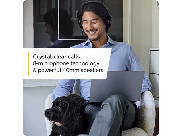 Jabra Evolve2 75 PC Wireless Headset with 8-Microphone Technology - Dual Foam Stereo Headphones with Adjustable Advanced Active Noise Cancelling,...