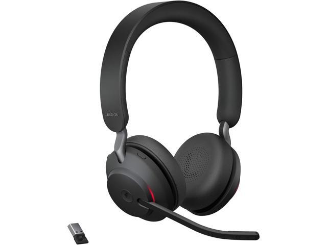 Jabra Evolve2 65 Bluetooth Wireless Headset with Mic for Calls and Music, Dual-Ear Headphones with USB-A Adapter, Up to 37 Hours Battery,...