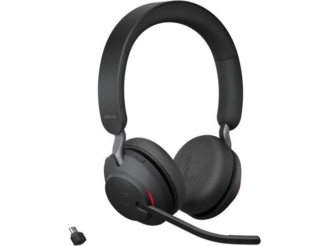Jabra Evolve2 65 Bluetooth Wireless Headset with Mic for Calls and Music, Dual-Ear Headphones with USB-C Adapter, Up to 37 Hours Battery,...