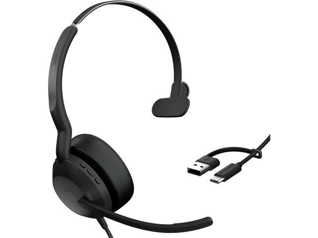 Jabra Evolve2 50 Wired Single-Ear Headset - Noise Cancelling Headphones, Bluetooth Headset for Work with Noise Cancelling Microphones, Works with.