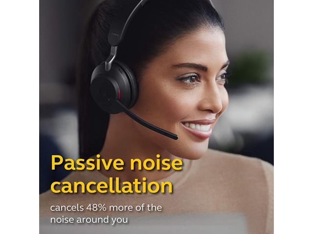 Jabra Evolve2 65 MS Wireless Headphones with Link380a, Stereo, Black - Wireless Bluetooth Headset for Calls and Music, 37 Hours of Battery Life,...