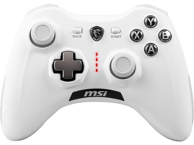 MSI Force GC30V2 White Wireless Gaming Controller, Dual Vibration Motors, Dual Connection Modes, Interchangable D-Pads, Compatible with PC & Android