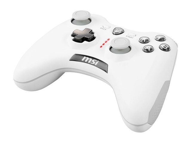 MSI Force GC30V2 White Wireless Gaming Controller, Dual Vibration Motors, Dual Connection Modes, Interchangeable D-Pads, Compatible with PC & Android