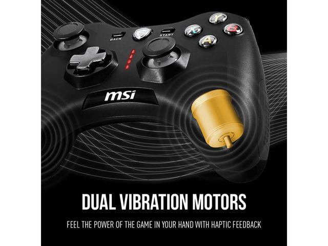 MSI Force GC30V2 Wireless Gaming Controller, Dual Vibration Motors, Dual Connection Modes, Interchangeable D-Pads, Compatible with PC & Android