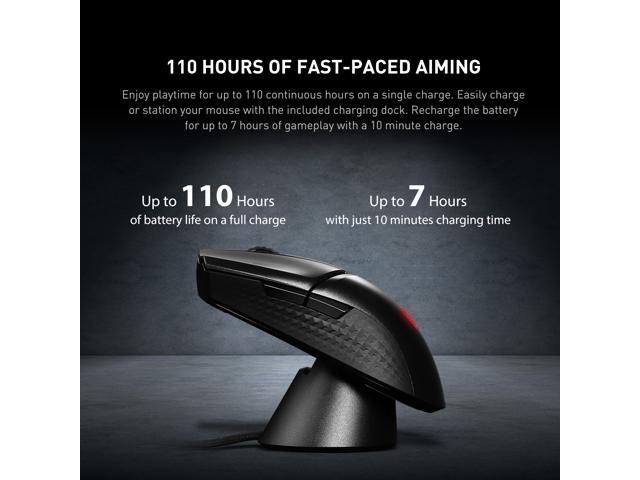 MSI Clutch GM31 Lightweight Wireless Ergonomic Gaming Mouse & Charging Dock, 12K DPI Optical Sensor, 60M Omron Switches, Fast-Charging 110Hr...