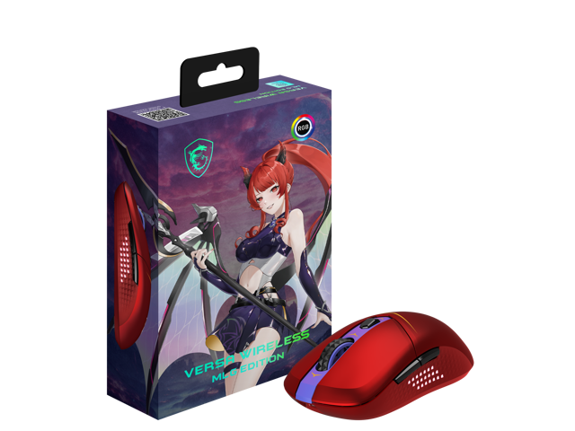 MSI Versa Wireless MLG Edition Gaming Mouse - 26K DPI, OMRON Micro Switches, 2.4G Wireless, Bluetooth 5.3, and USB 2.0, up to 200 hours on a single...