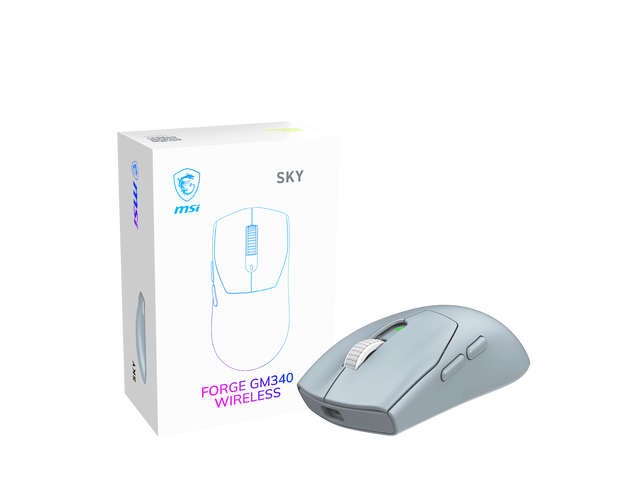 MSI Forge GM340 Wireless Gaming Mouse - Sky