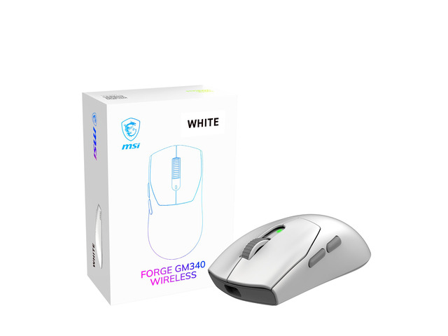 MSI FORGE GM340 FORGEGM340W White 2.4 GHz Wireless / Bluetooth 5.2 / USB 2.0 Optical Gaming Mouse