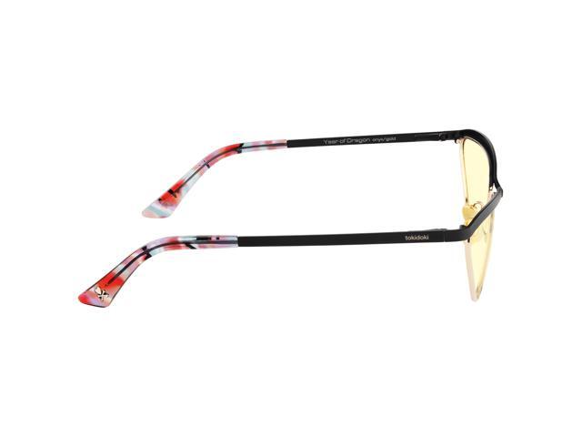 Open Box - GUNNAR TOKIDOKI YEAR OF THE DRAGON Computer Glasses Onyx/Gold Frame (Amber Lens) 65% Blue Light & 100% UV Protection, YOD-12701