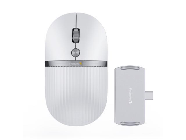ProtoArc 2-in-1 Travel Hub Mouse - Modular HubMouse with Customized Hub - White