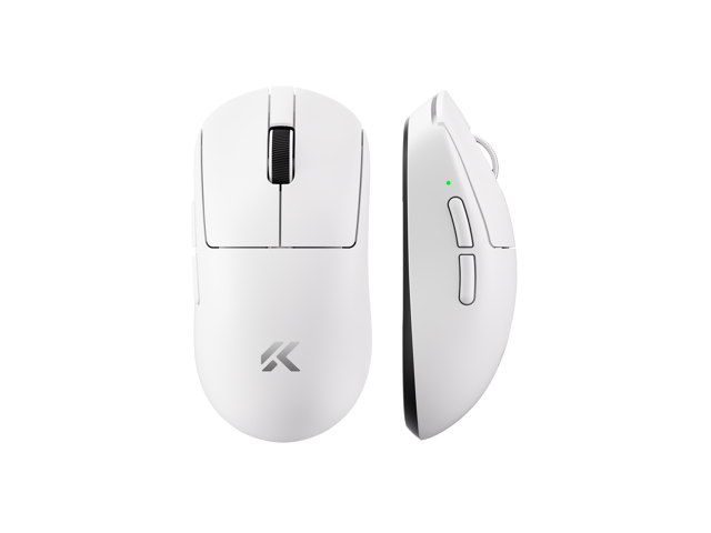 MCHOSE A7V2 Ultra Tri-Mode Lightweight Gaming Mouse, Dual 8K Wired/Wireless, PAW3950TI, 500mAh - White