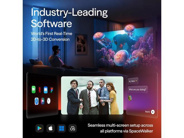 VITURE - Luma Pro XR Glasses - 152 inches 1200p Ultra Sharp Display, 1000 Nits, 52 degrees FOV, Myopia Adjustments - Regular - Black - image 8