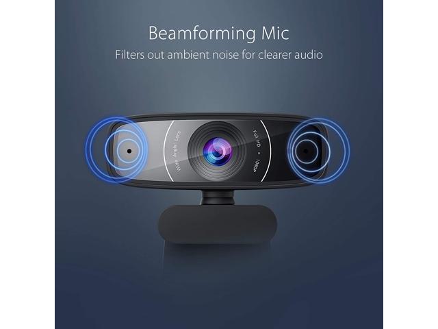 ASUS Webcam C3 1080p HD USB Camera - Beamforming Microphone, Tilt-Adjustable, 360 Degree Rotation, Wide Field of View, Compatible with Skype,...