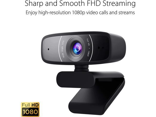 ASUS Webcam C3 1080p HD USB Camera - Beamforming Microphone, Tilt-Adjustable, 360 Degree Rotation, Wide Field of View, Compatible with Skype,...