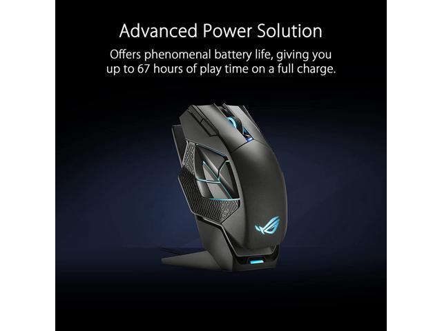 ASUS - ROG Spatha X Wireless Optical Gaming Mouse with 12 Programmable Buttons and Magnetic Charging Stand - Wireless - Black - image 5