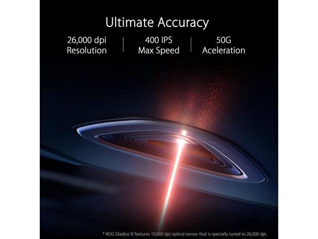 ASUS ROG Gladius III Wired Gaming Mouse Tuned 19,000 DPI Sensor, Hot Swappable Push-Fit II Switches, Ergo Shape, ROG Omni Mouse Feet, ROG...