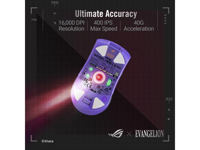 ASUS ROG Keris Wireless EVA Edition Gaming Mouse, Tri-mode connectivity (2.4GHz RF, Bluetooth, Wired), 16000 DPI Sensor, 7 Programmable Buttons,...