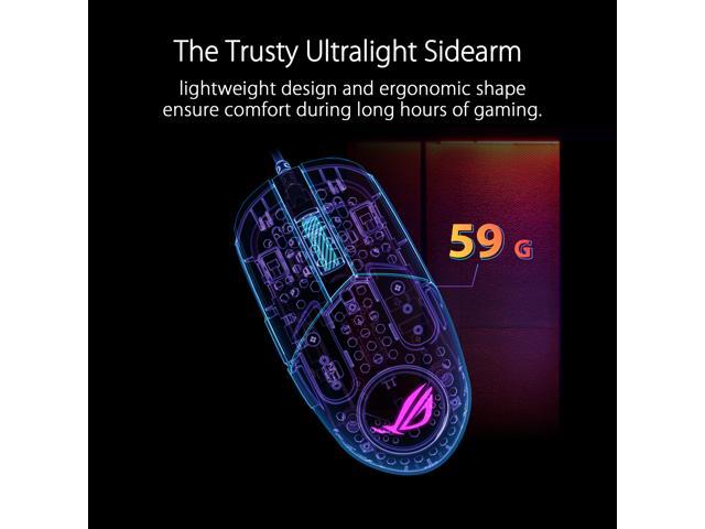 Asus ROG Strix Impact III Gaming Mouse, Semi-Ambidextrous, Wired, Lightweight, 12000 DPI sensor, 5 programmable buttons, Replaceable switches,...