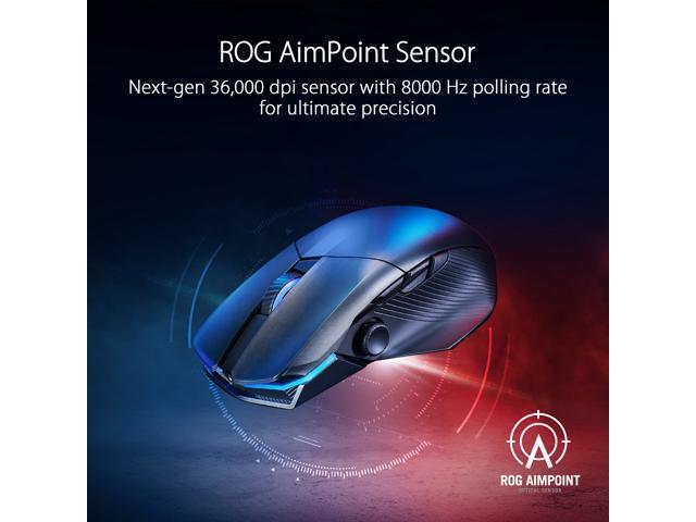 Open Box - Asus ROG Chakram X Origin Gaming Mouse, Tri-mode connectivity (2.4GHz RF, Bluetooth, Wired), 36000 DPI sensor, 11 programmable buttons,...