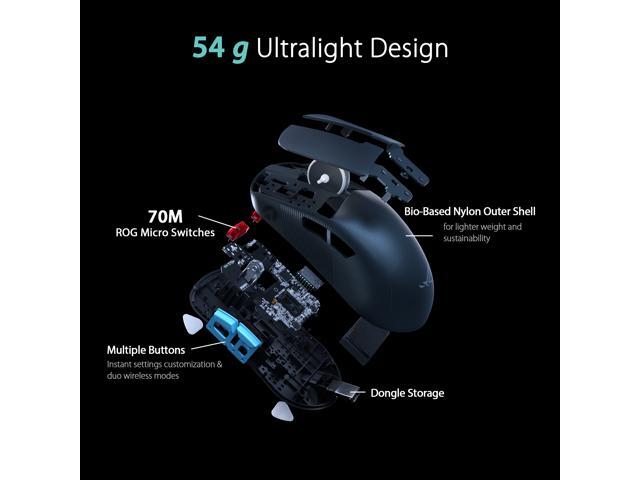 ASUS - ROG Harpe Ace Aim Lab Edition Ultralight Wireless Optical Gaming Mouse with ROG SpeedNova Wireless Technology - Wireless - Black - image 4